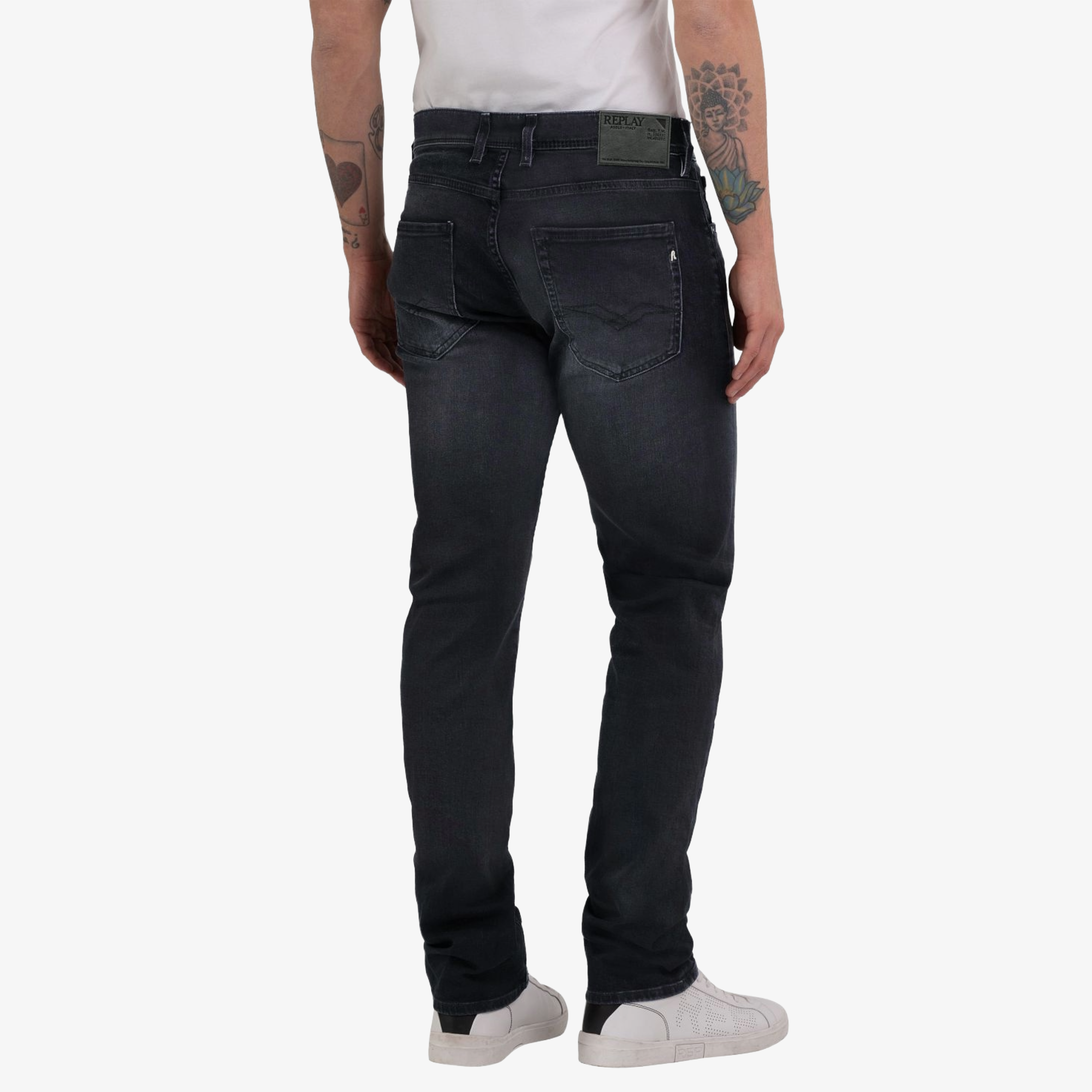 Replay Grover Straight Fit Jeans - Dark Grey