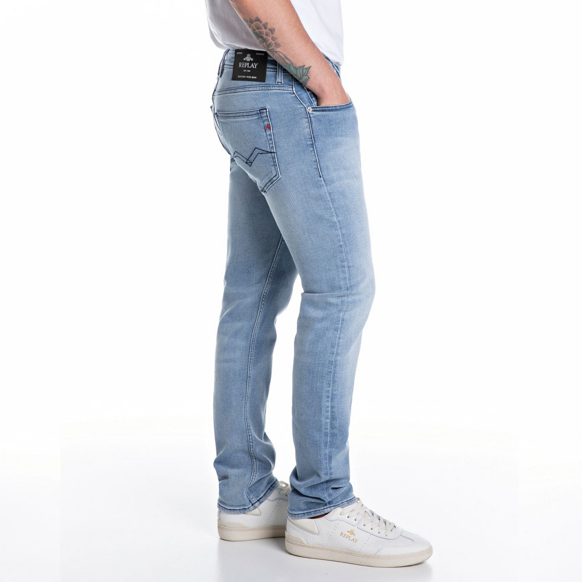Replay Grover Straight Fit Jeans - Light Blue