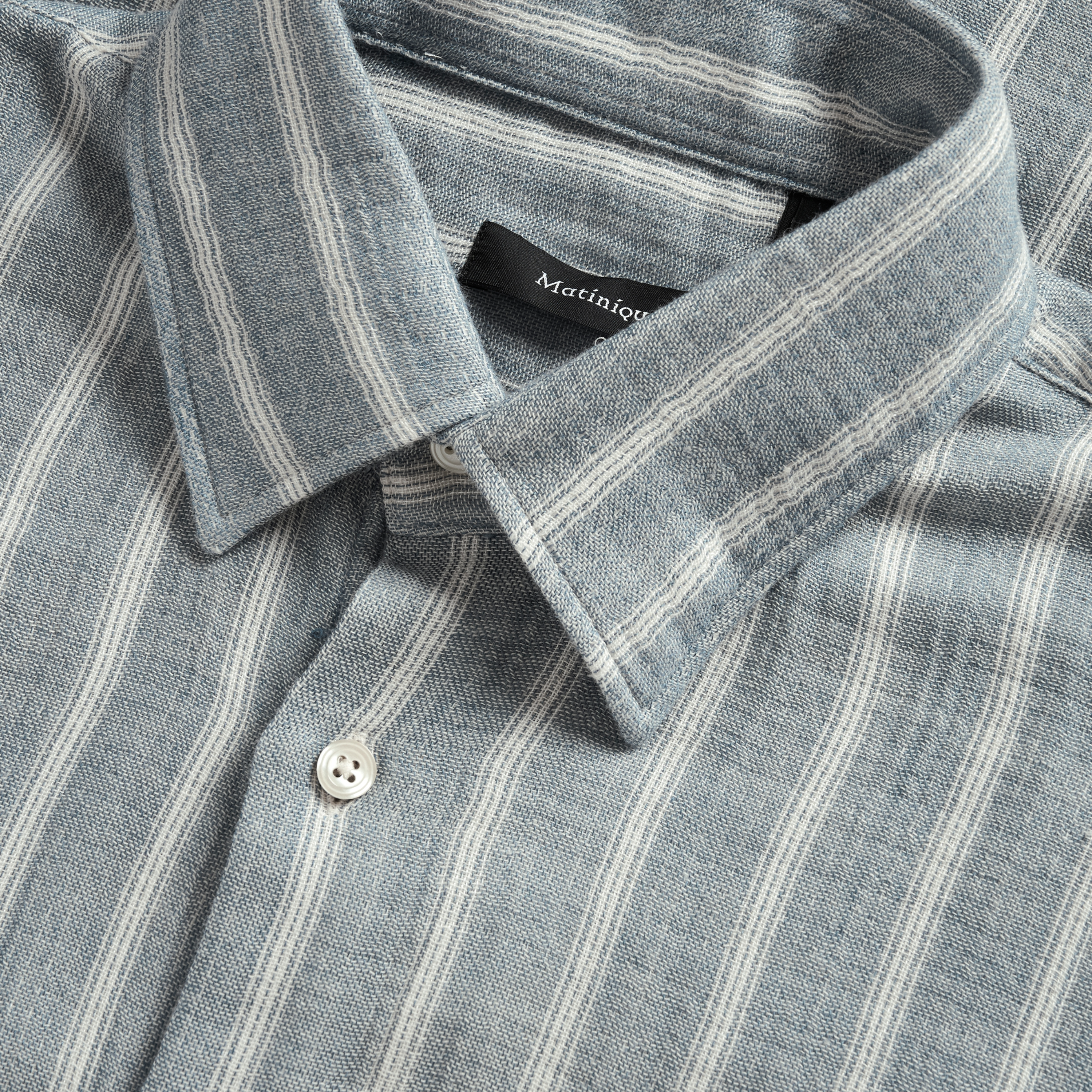 Matinique Maklampo Stripe Short Sleeve Shirt - Blue Fusion