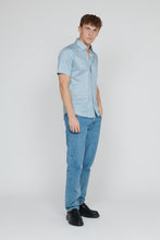 Load image into Gallery viewer, Matinique MAtrostol BU SS Short Sleeve Print Shirt - Chambray Blue
