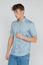 Load image into Gallery viewer, Matinique MAtrostol BU SS Short Sleeve Print Shirt - Chambray Blue
