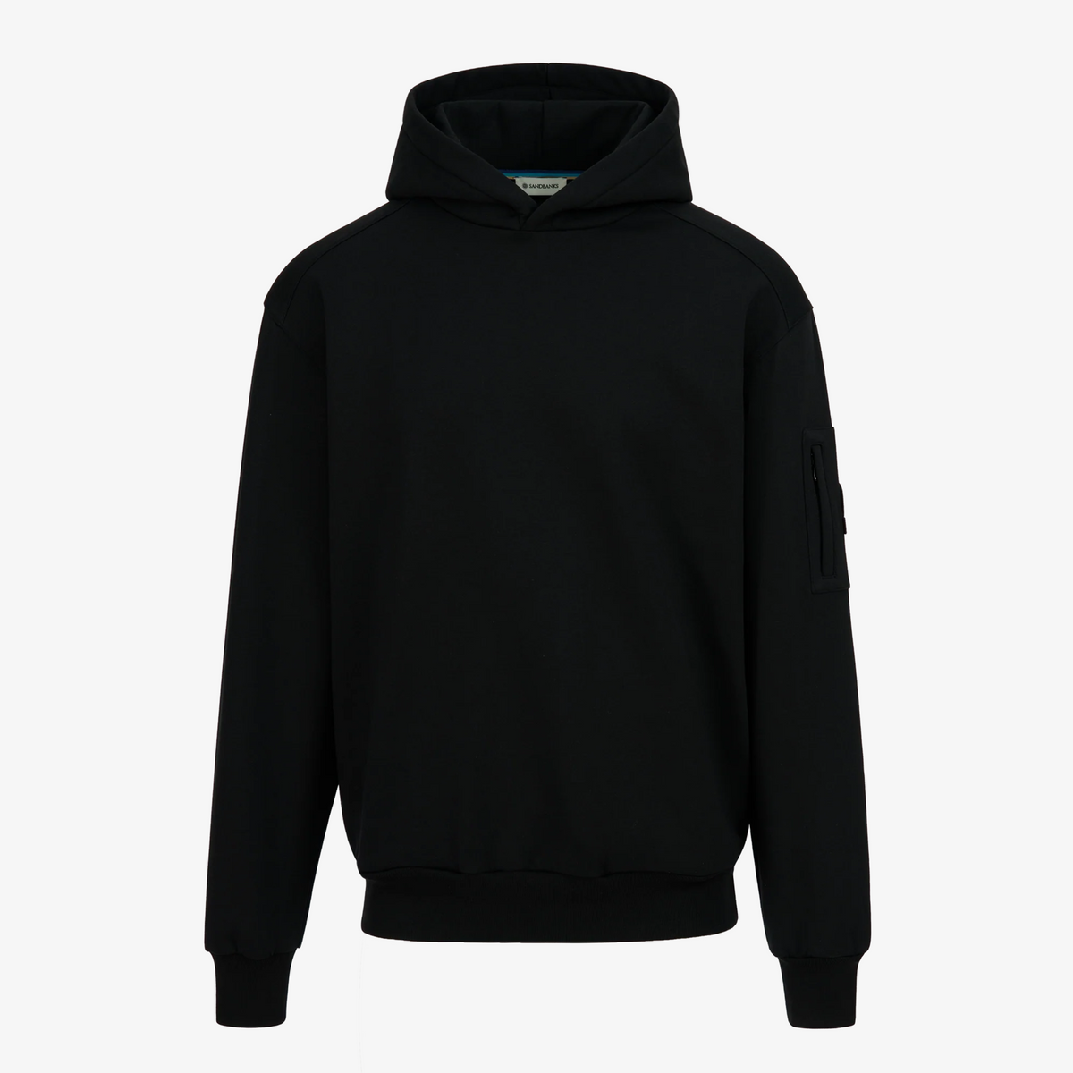 Sandbanks Zip Pocket Interlock Hoodie - Black
