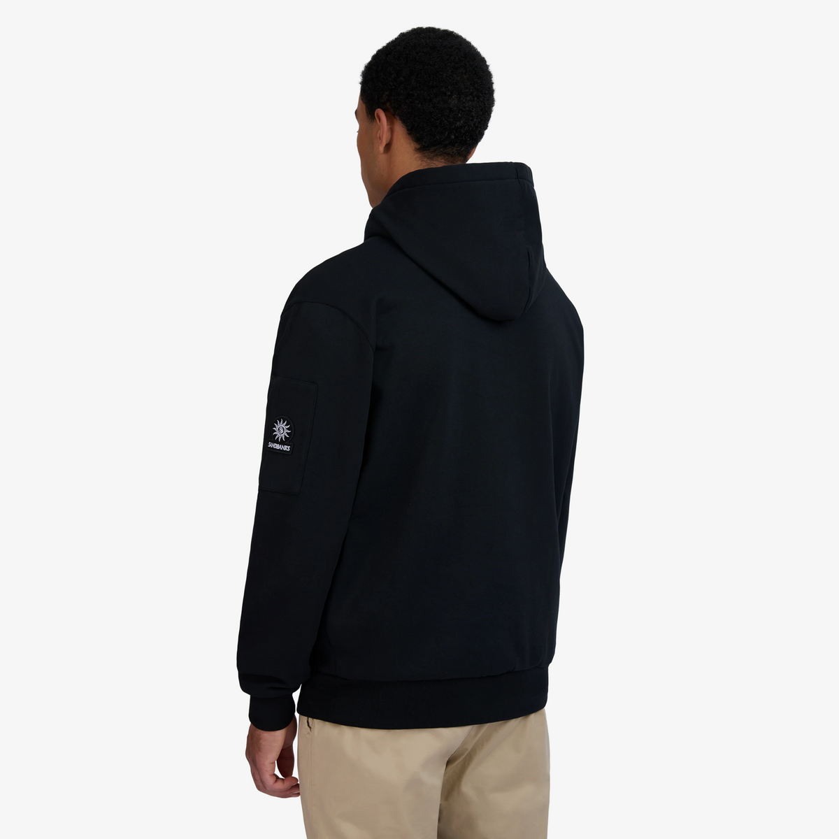 Sandbanks Zip Pocket Interlock Hoodie - Black