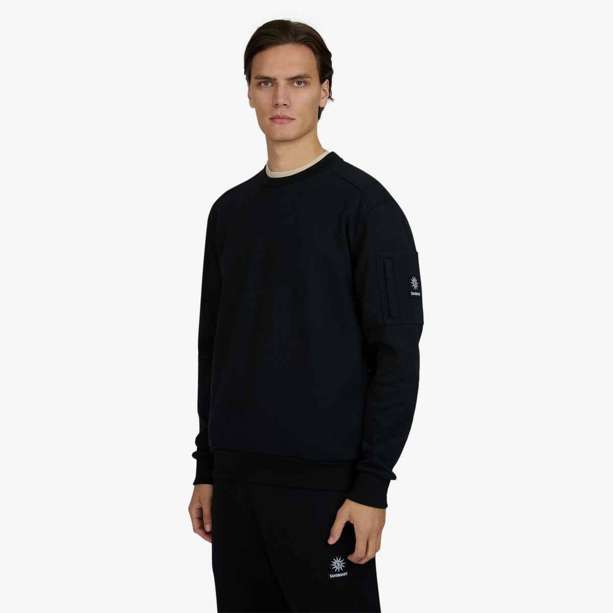 Sandbanks Zip Pocket Interlock Sweatshirt - Black