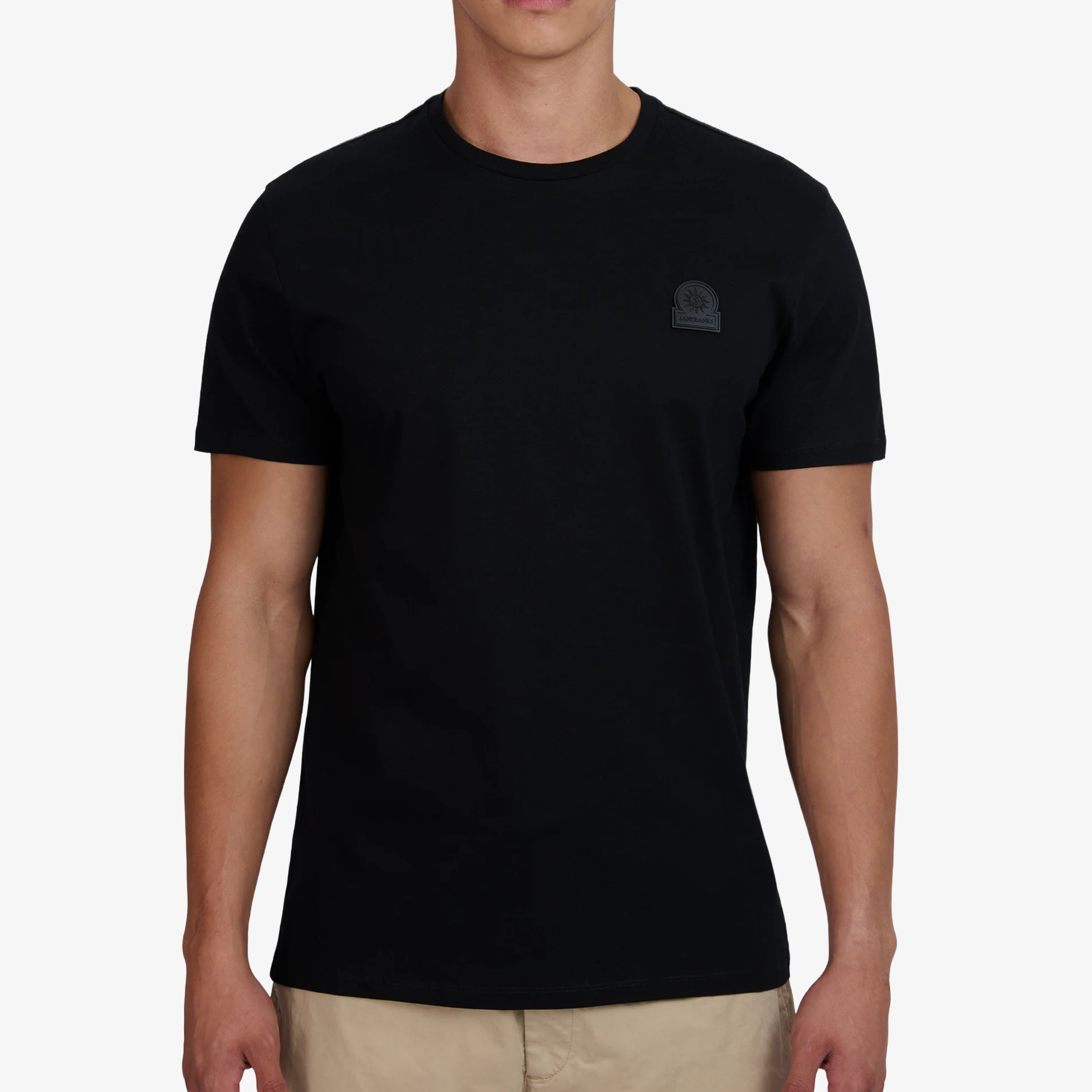 Sandbanks 3D Silicone Logo T-Shirt - Black