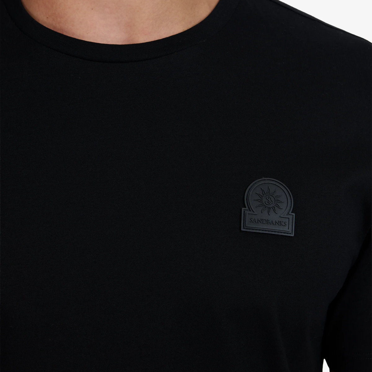 Sandbanks 3D Silicone Logo T-Shirt - Black