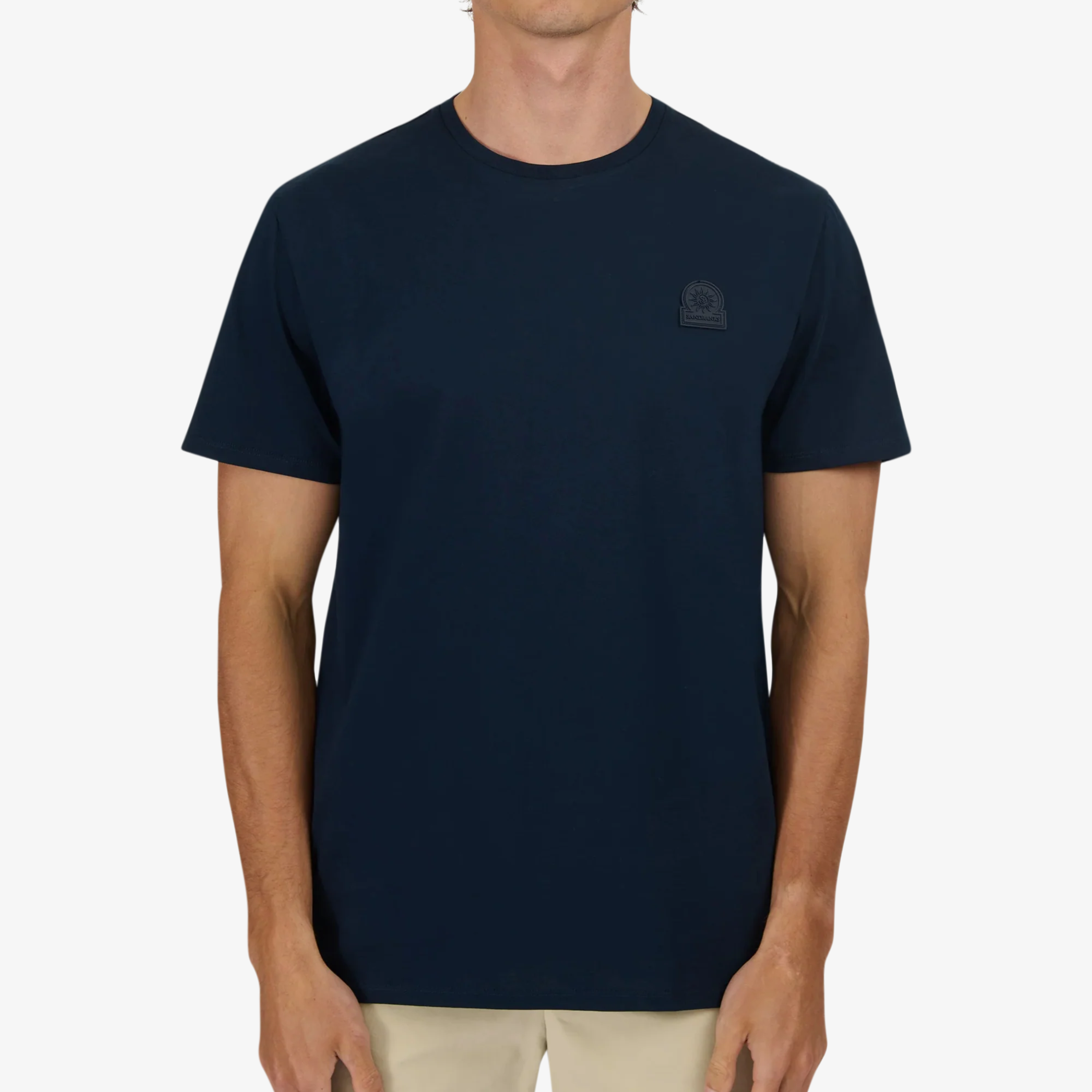 Sandbanks 3D Silicone Logo T-Shirt - Navy
