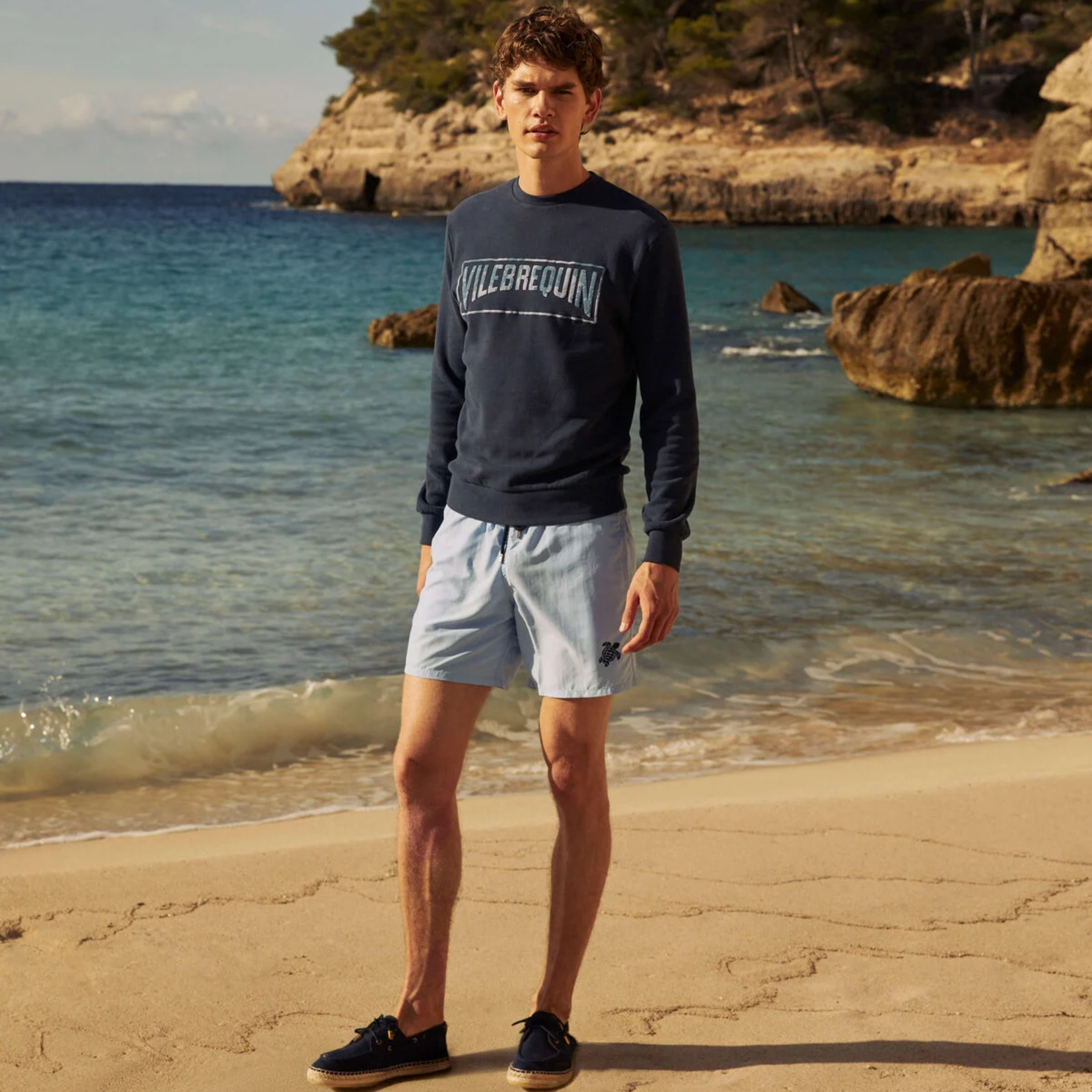 Vilebrequin Bicolour Classic Swim Shorts - Flax Flower