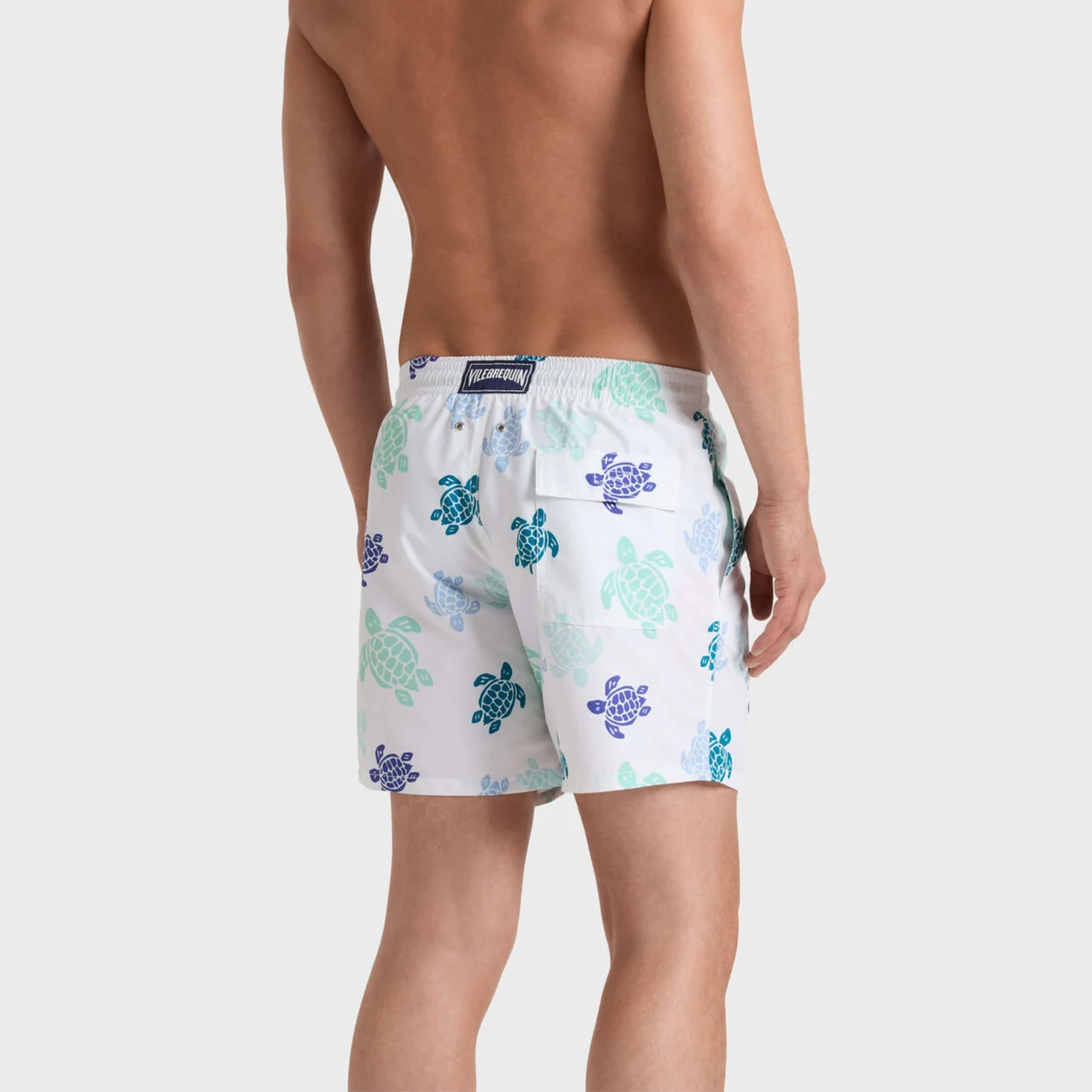 Vilebrequin Moorea Tortues Multicolores Classic Swim Shorts - White