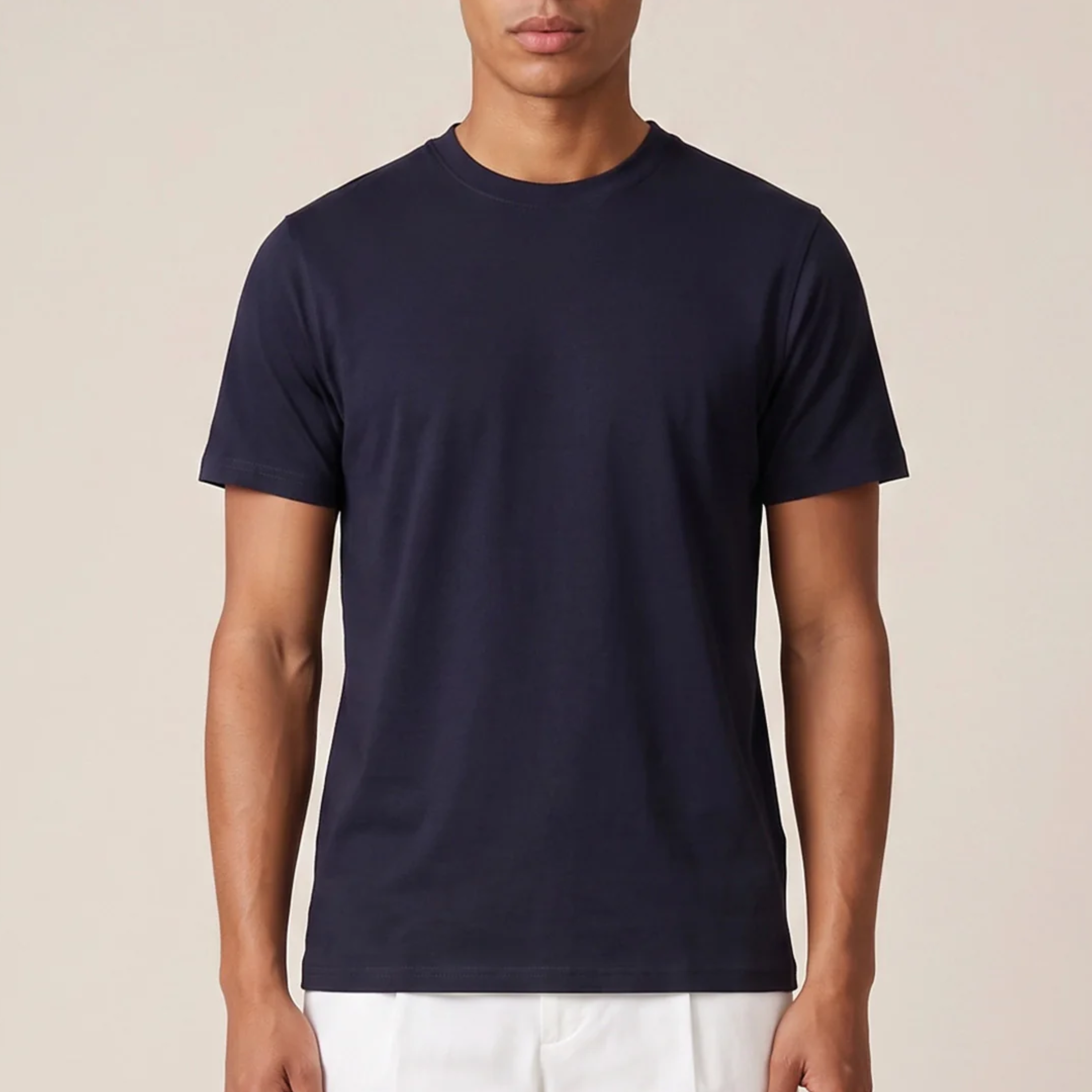 Thomas Maine Liquid Cotton T Shirt - Navy