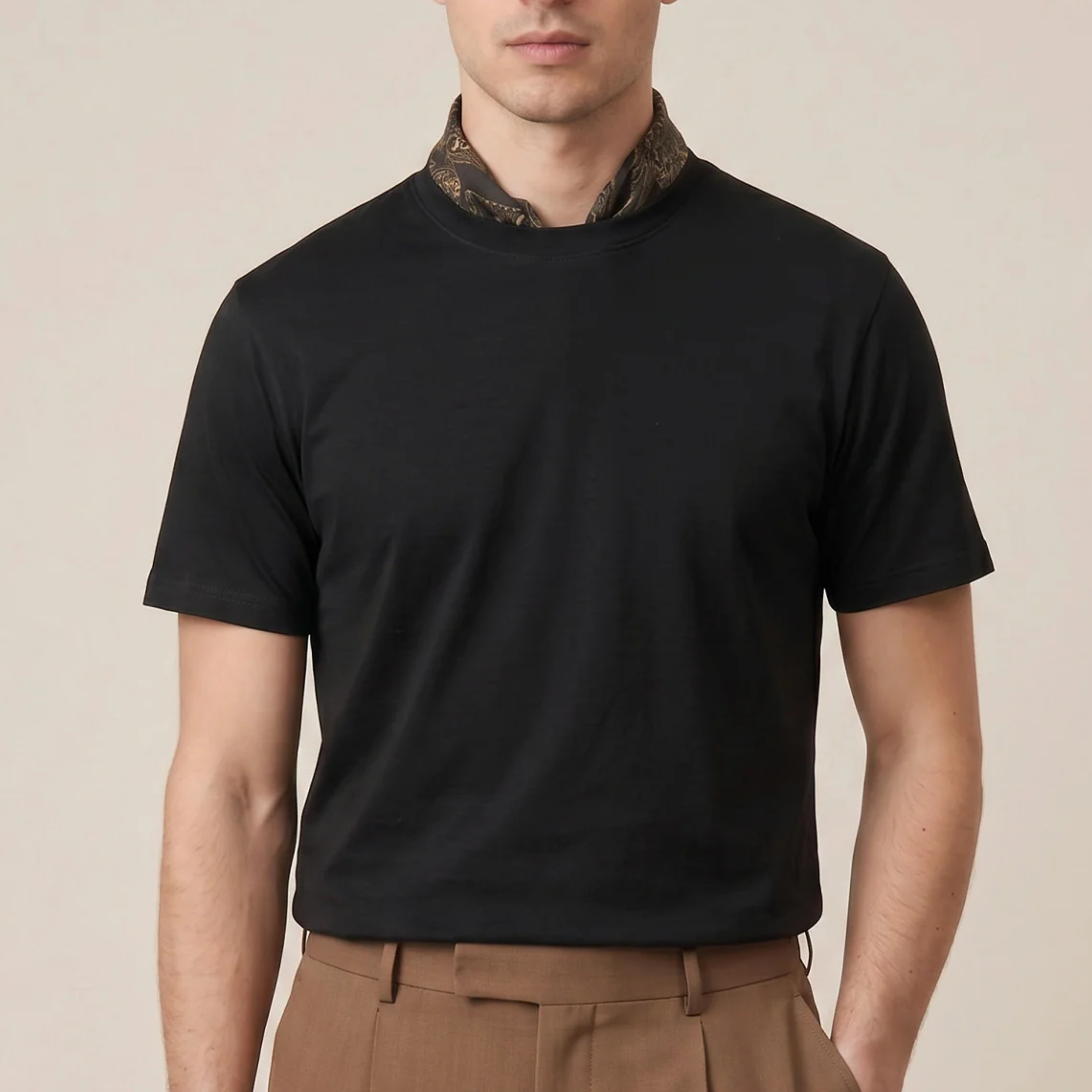 Thomas Maine Liquid Cotton T Shirt - Black