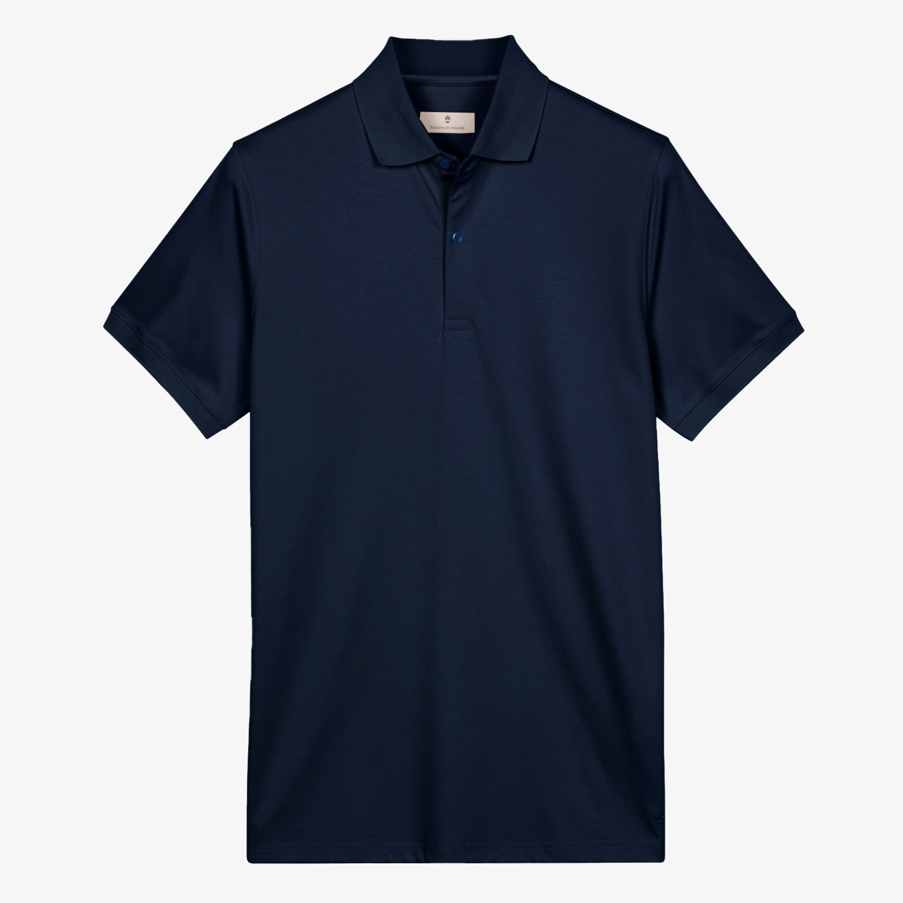 Thomas Maine Liquid Cotton Polo Shirt - Navy