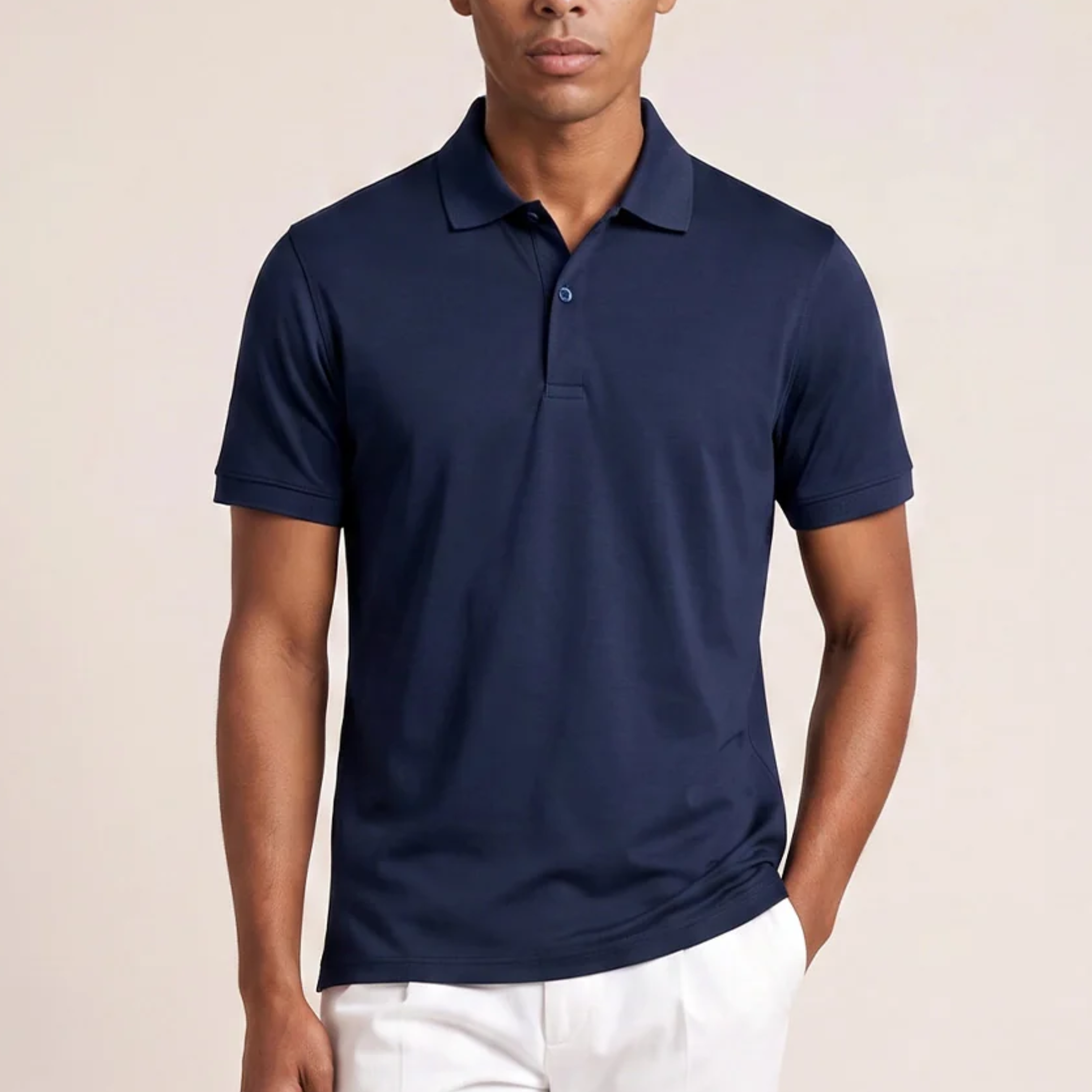 Thomas Maine Liquid Cotton Polo Shirt - Navy