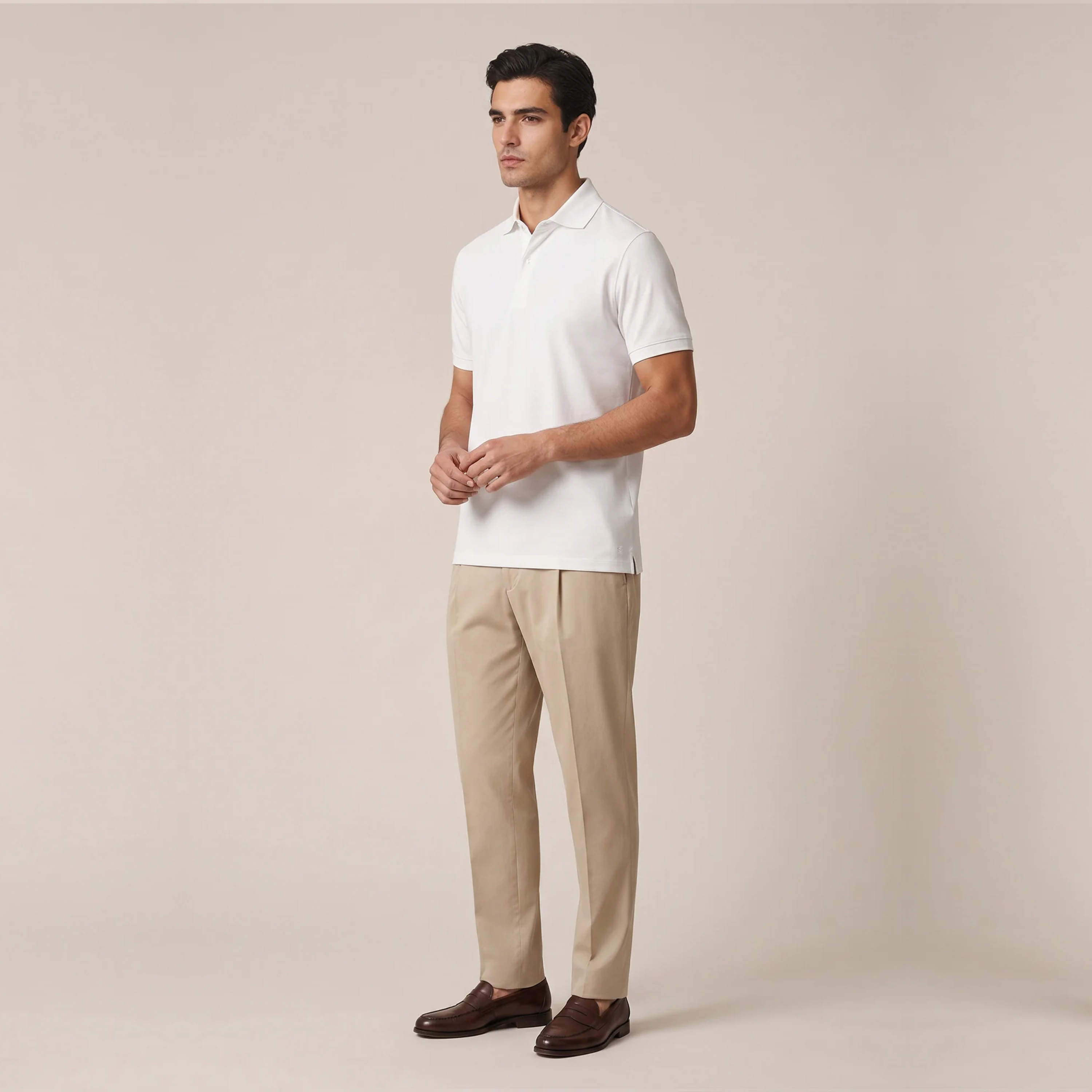 Thomas Maine Liquid Cotton Polo Shirt - White