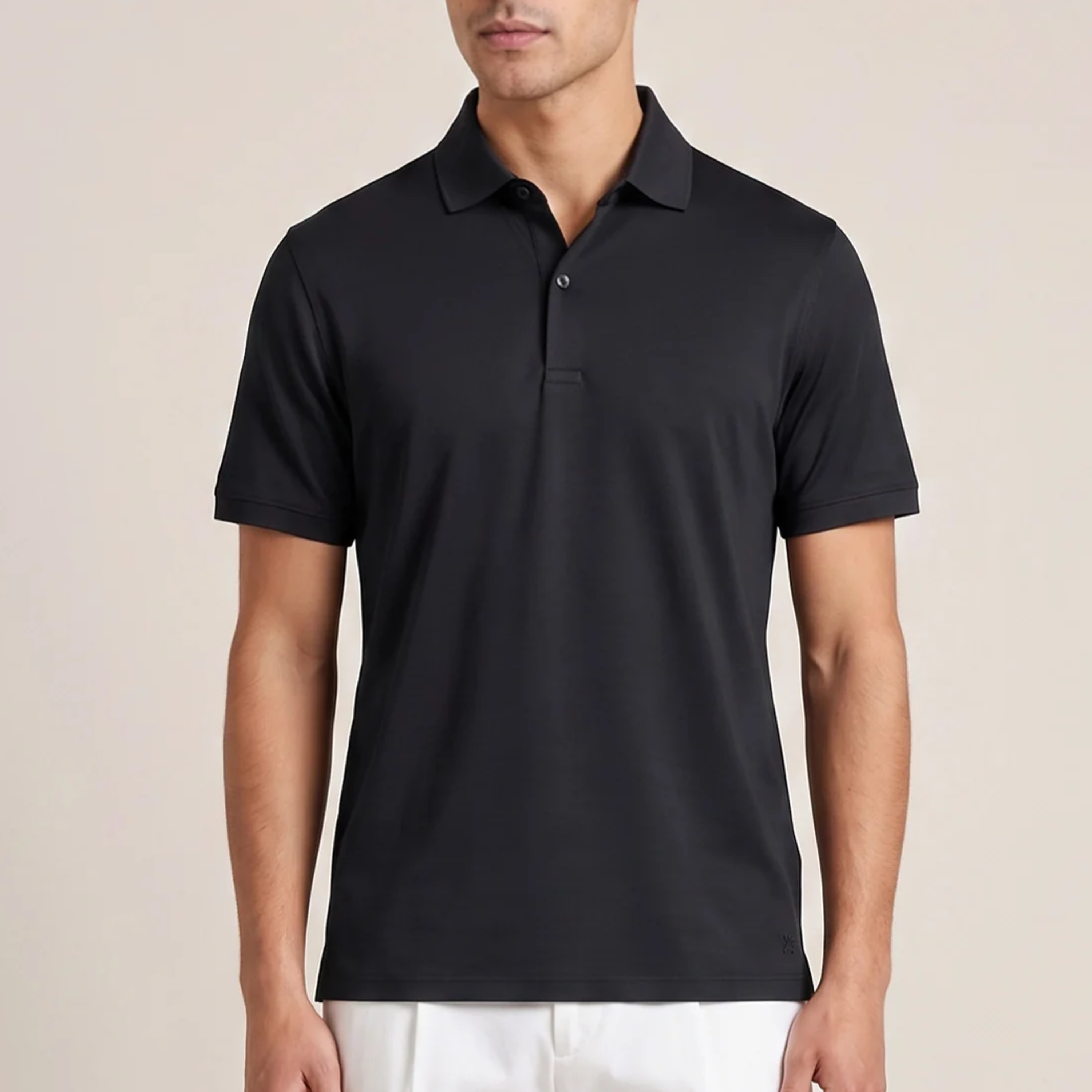 Thomas Maine Liquid Cotton Polo Shirt - Black