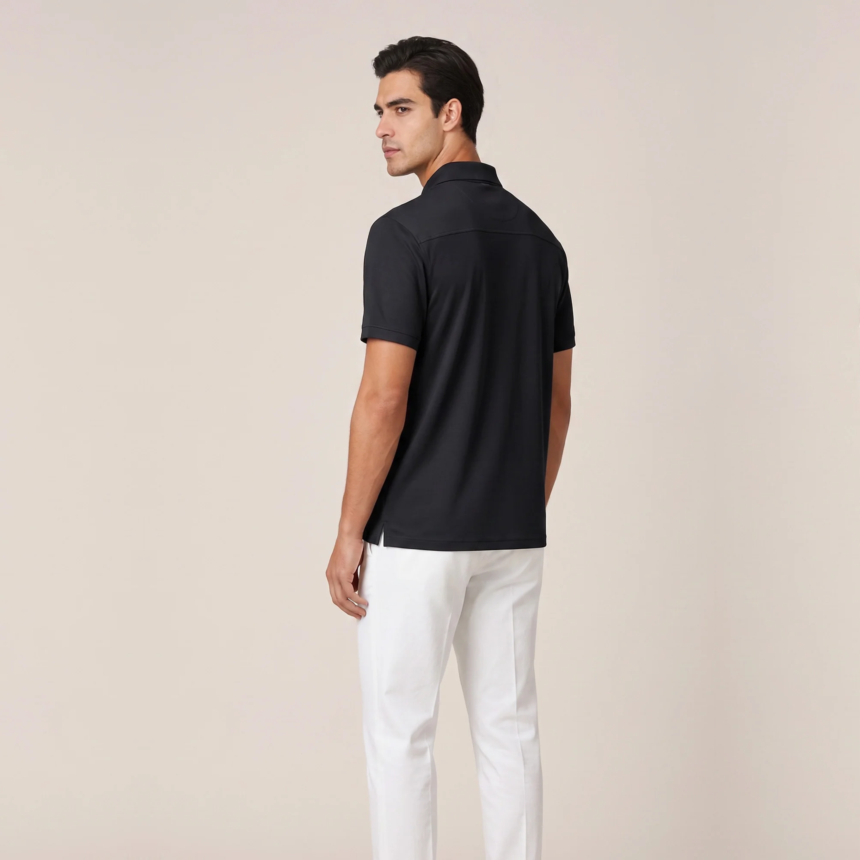 Thomas Maine Liquid Cotton Polo Shirt - Black