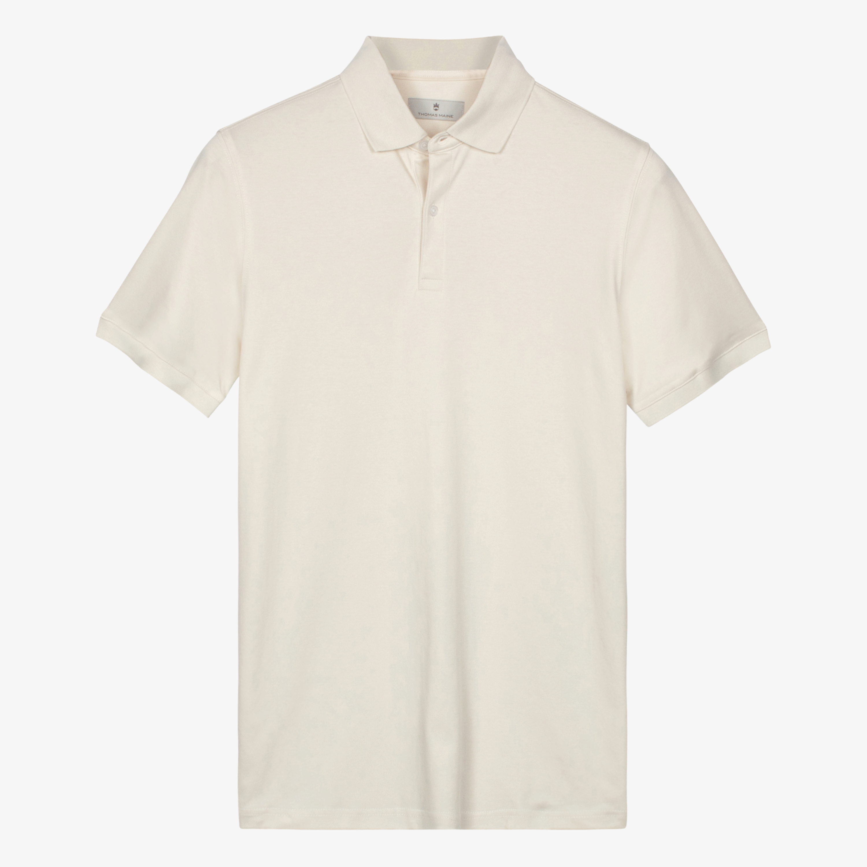 Thomas Maine Liquid Cotton Polo Shirt - Cream