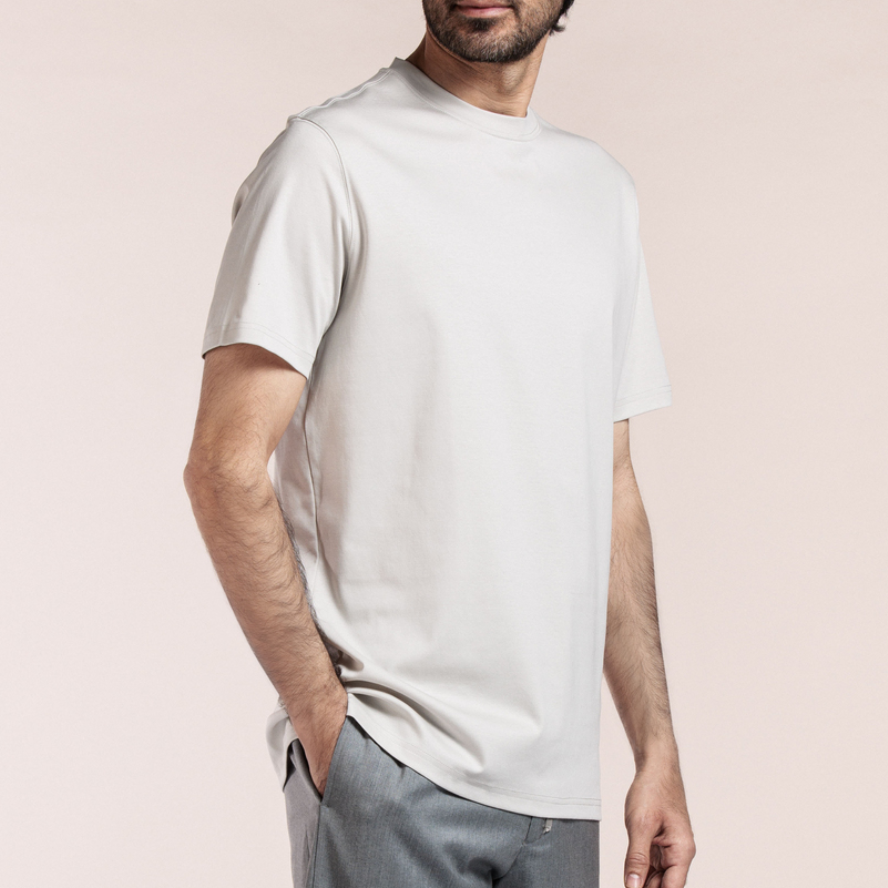 Thomas Maine Liquid Cotton T Shirt - Beige