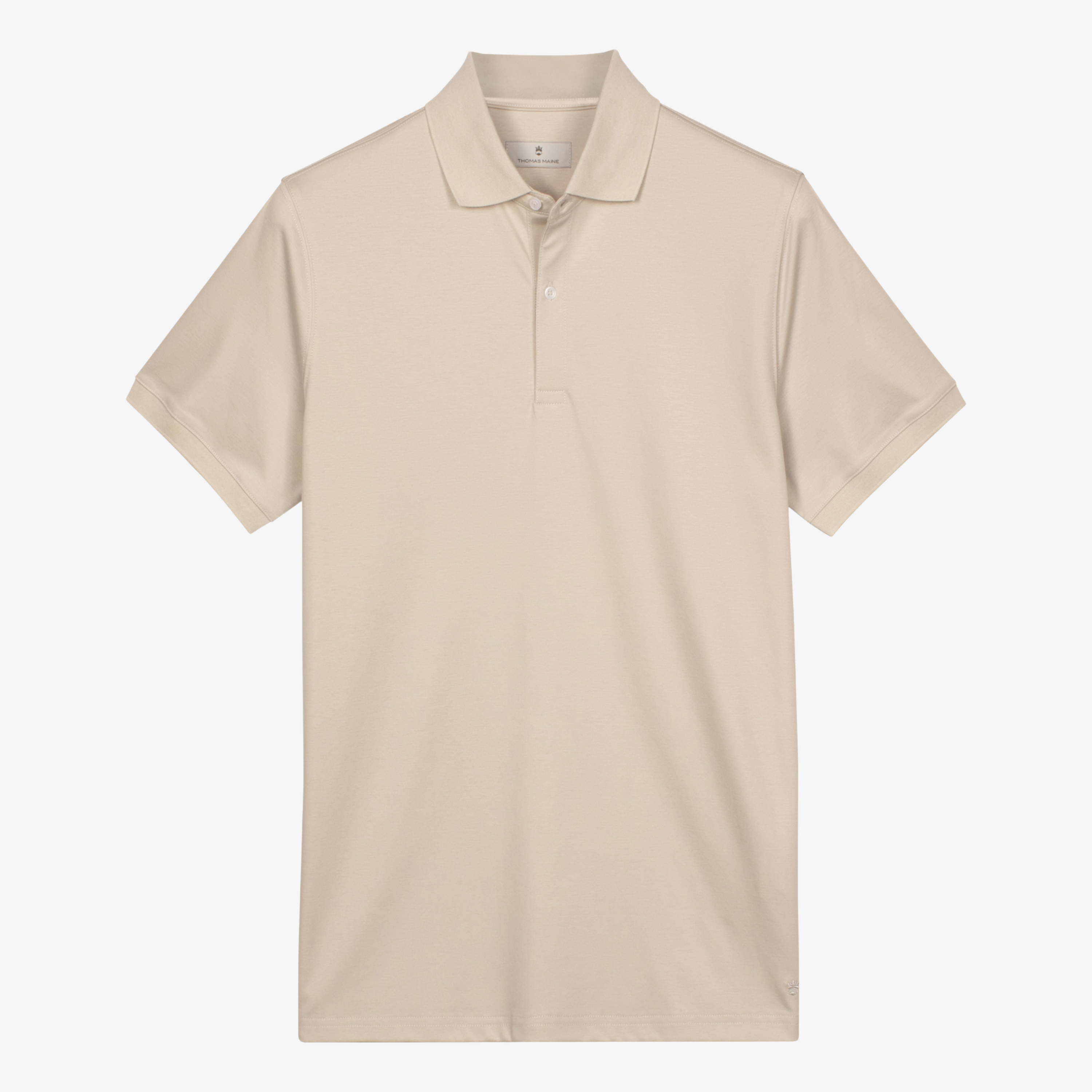 Thomas Maine Liquid Cotton Polo - Sand