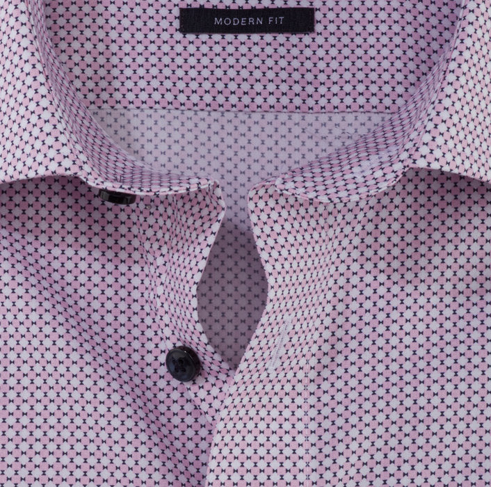 Olymp Luxor Modern Fit Print Shirt - Pink