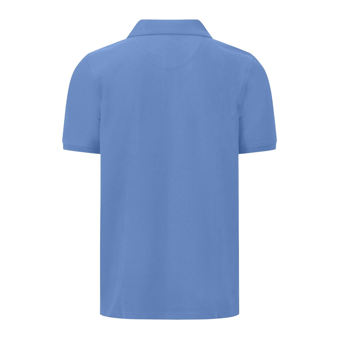 Fynch-Hatton Supima Cotton Polo Shirt - Mid Blue
