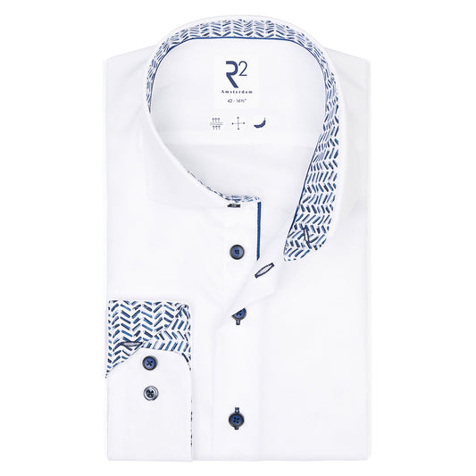 R2 Amsterdam Shirt with Contrast Details - White