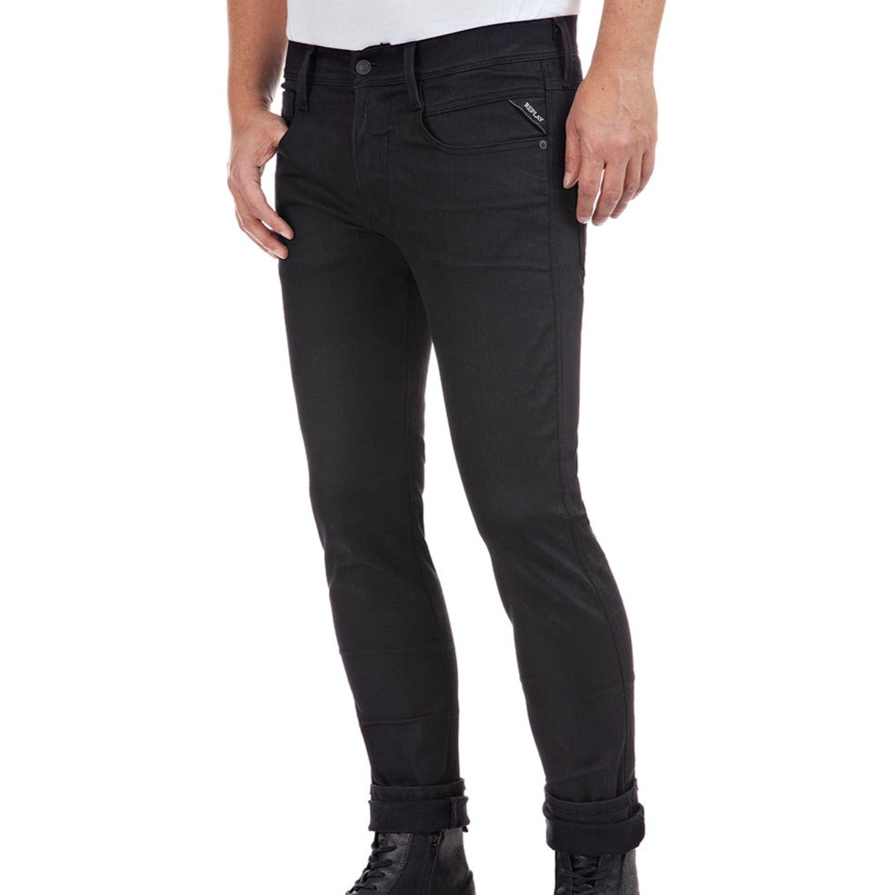 Replay Anbass Hyperflex Re-Used Slim Fit Jeans - Black