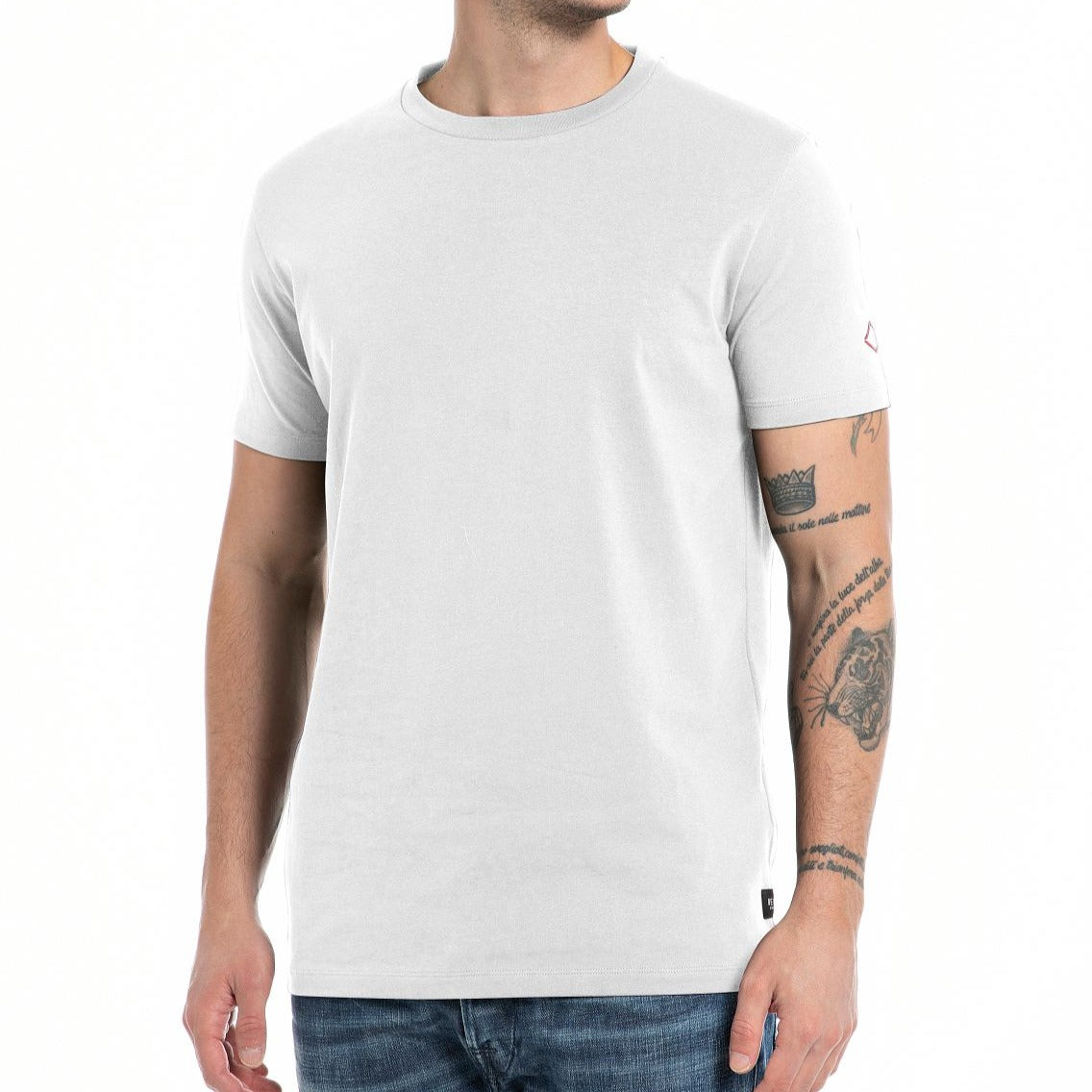 Replay Slim Fit Stretch Cotton T Shirt - White – Riva Menswear