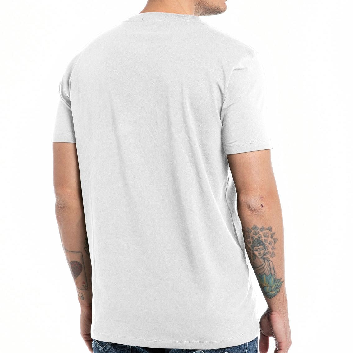 Replay Slim Fit Stretch Cotton T Shirt - White