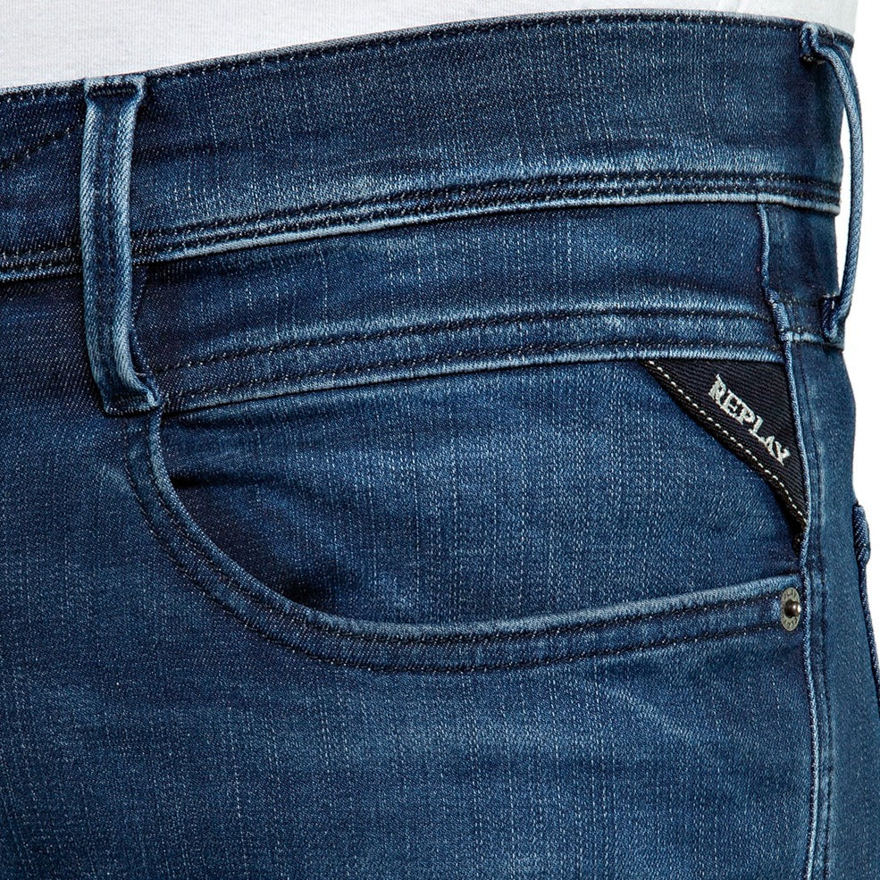 Replay Anbass Hyperflex Slim Fit Jeans - Dark Blue