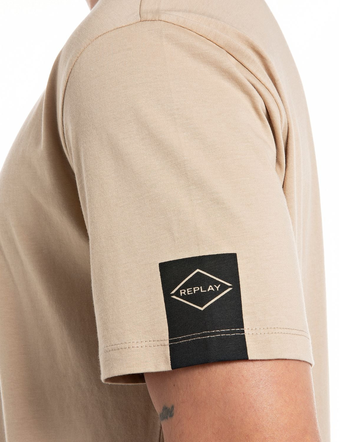 Replay Slim Fit T Shirt - Light Taupe