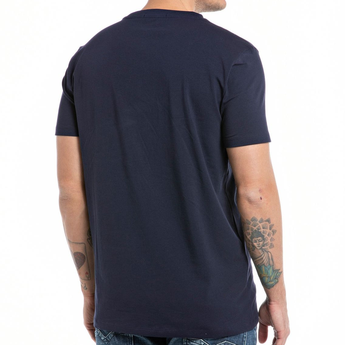 Replay Slim Fit Stretch Cotton T Shirt - Deep Blue