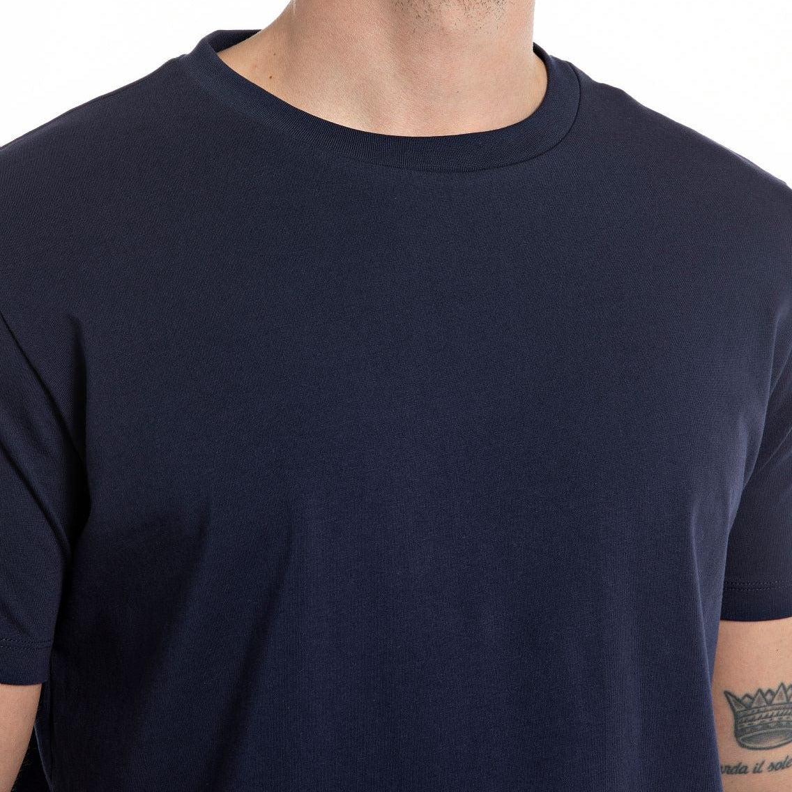 Replay Slim Fit Stretch Cotton T Shirt - Deep Blue