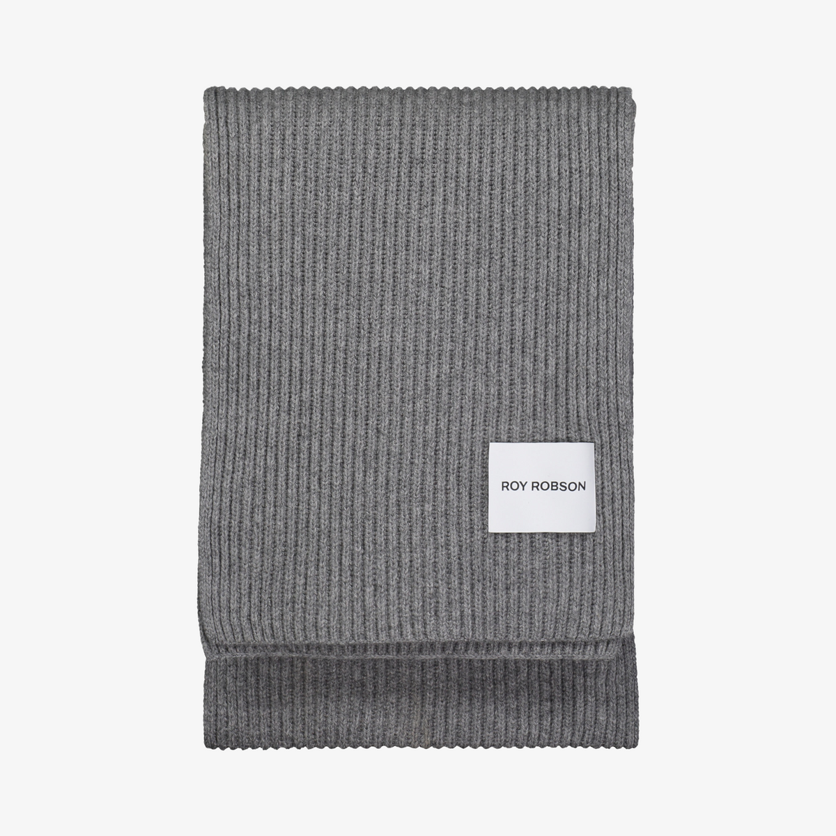 Roy Robson Chunky Rib Knitted Scarf - Grey