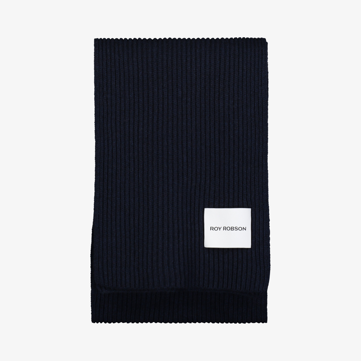 Roy Robson Chunky Rib Knitted Scarf - Dark Blue