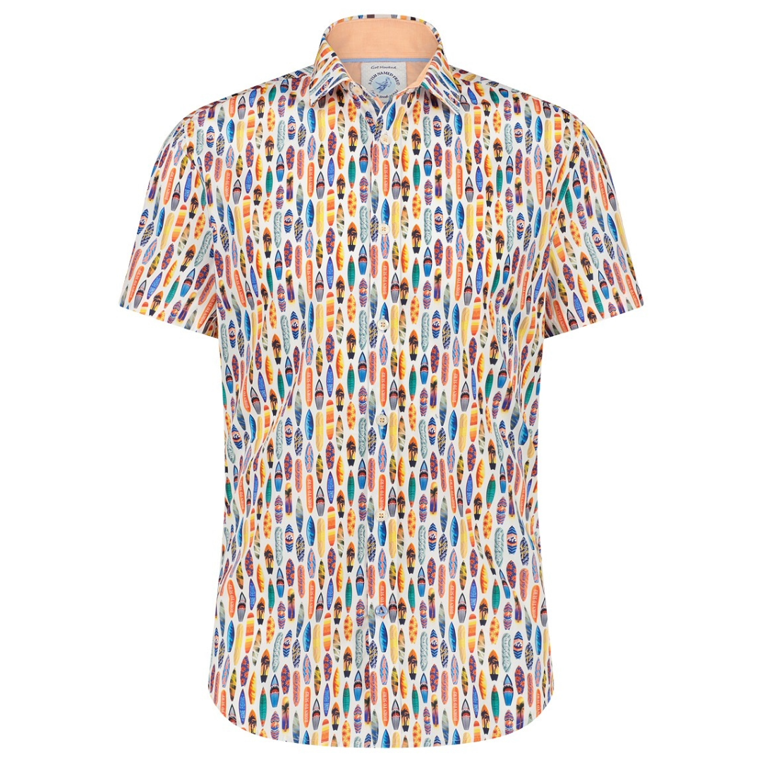 A Fish Named Fred Print Shirt - Orange