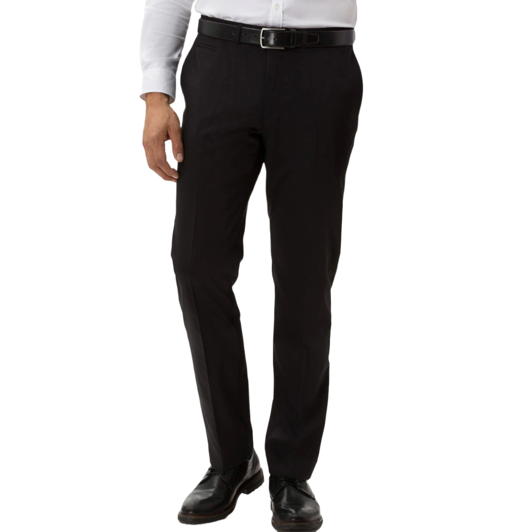 Brax Enrico Wool-Polyester Stretch Trousers - Black