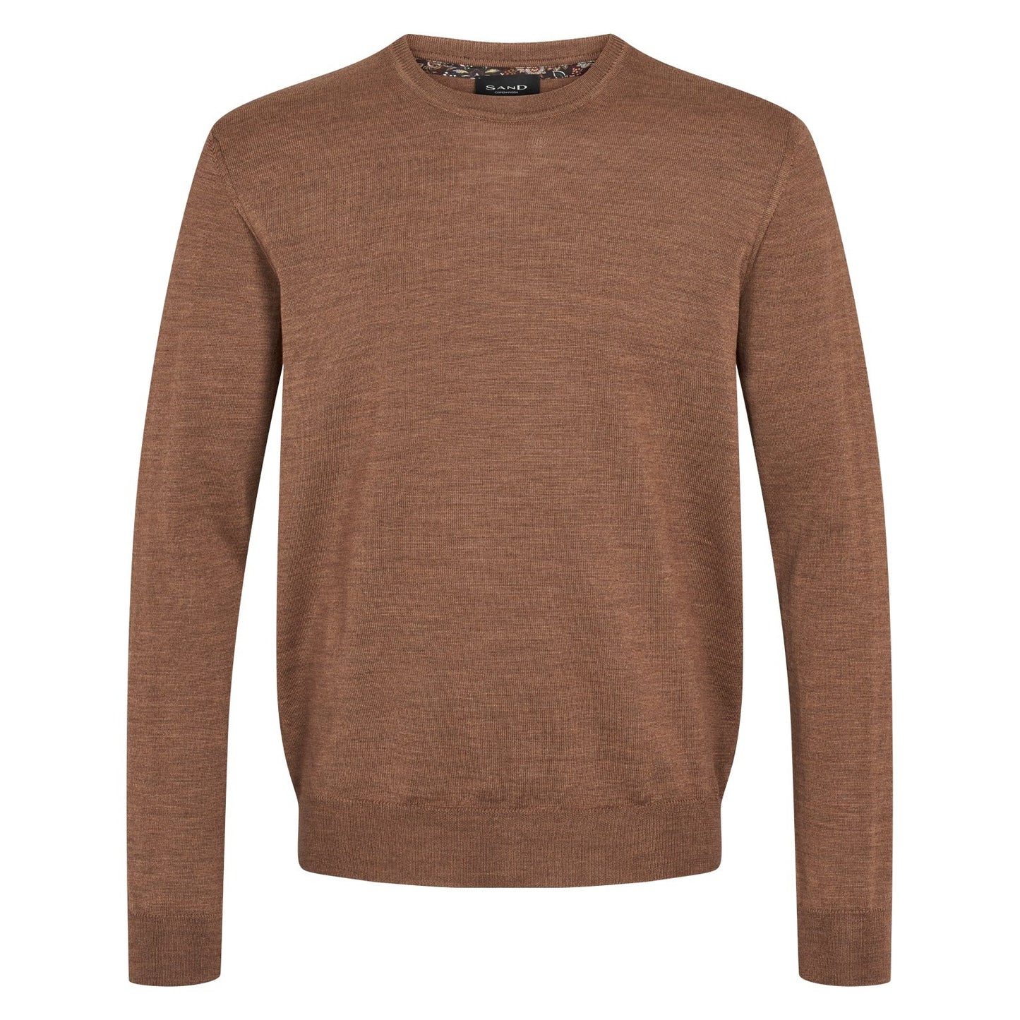 Sand Extrafine Merino Wool Crew Neck - Camel