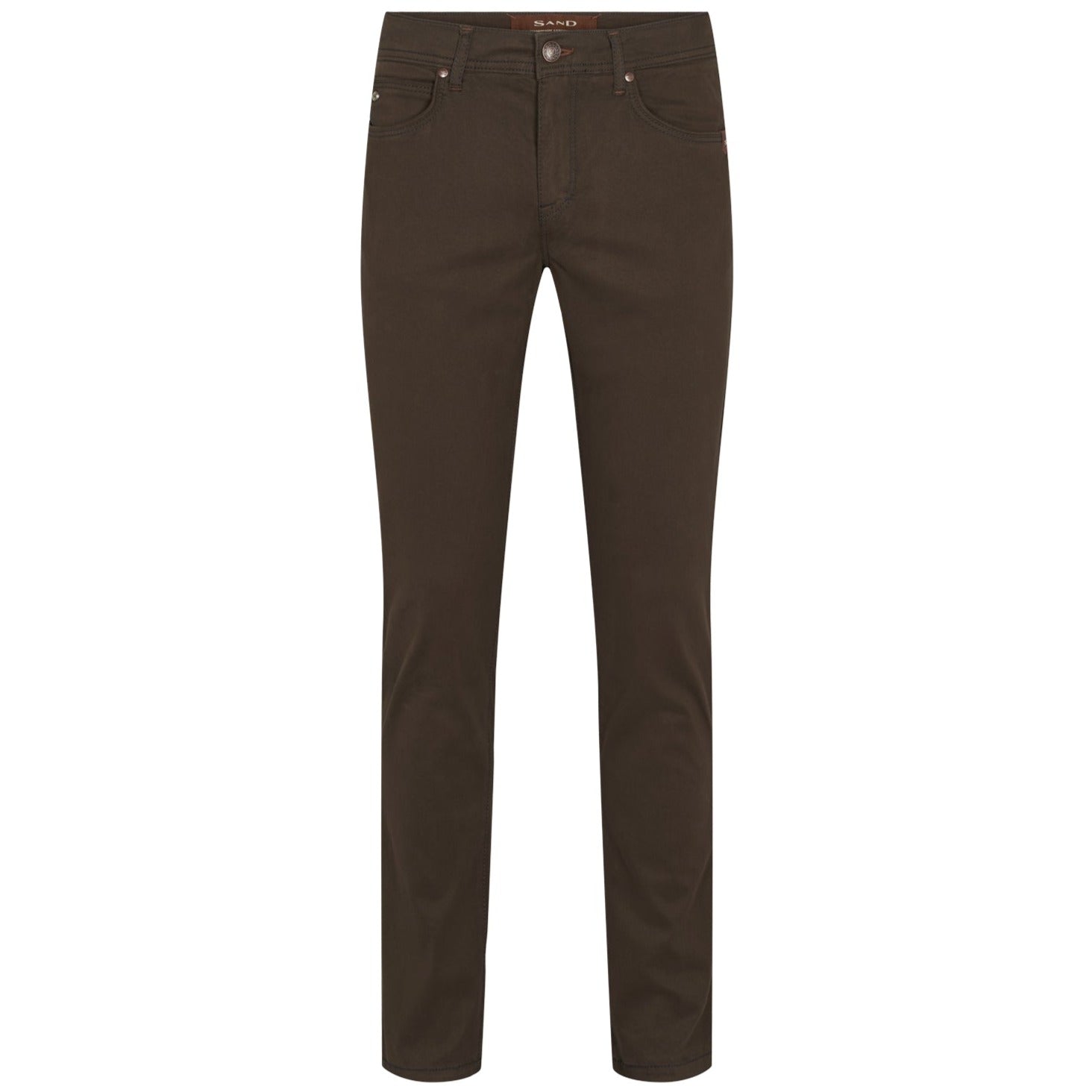 Sand Suede Touch Burton Jeans - Dark Brown