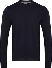 Load image into Gallery viewer, SAND Cashmere Blend Cable Knit Crew Neck in Navy 5477 IQ
