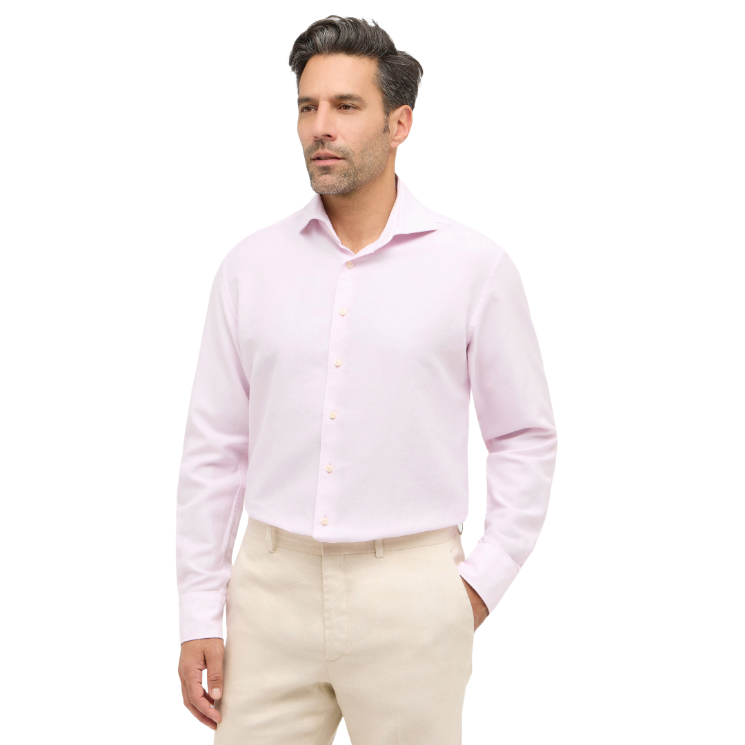 Eterna 1863 Cotton-Linen Shirt - Pink