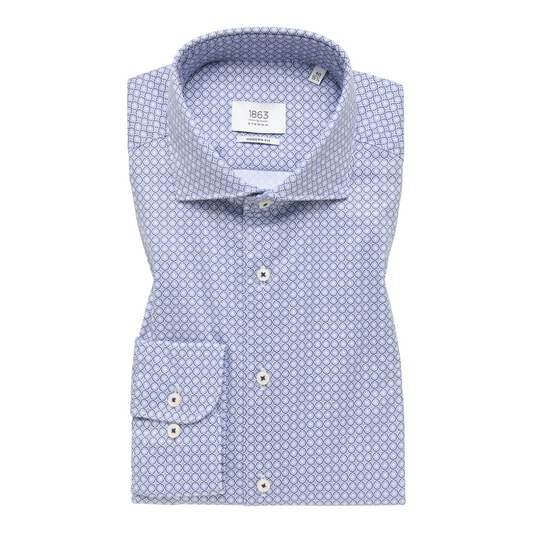Eterna 1863 Soft Tailored Modern Fit Print Shirt - Blue