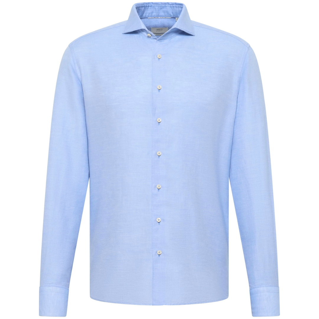 Eterna 1863 Modern Fit Cotton-Linen Shirt - Blue