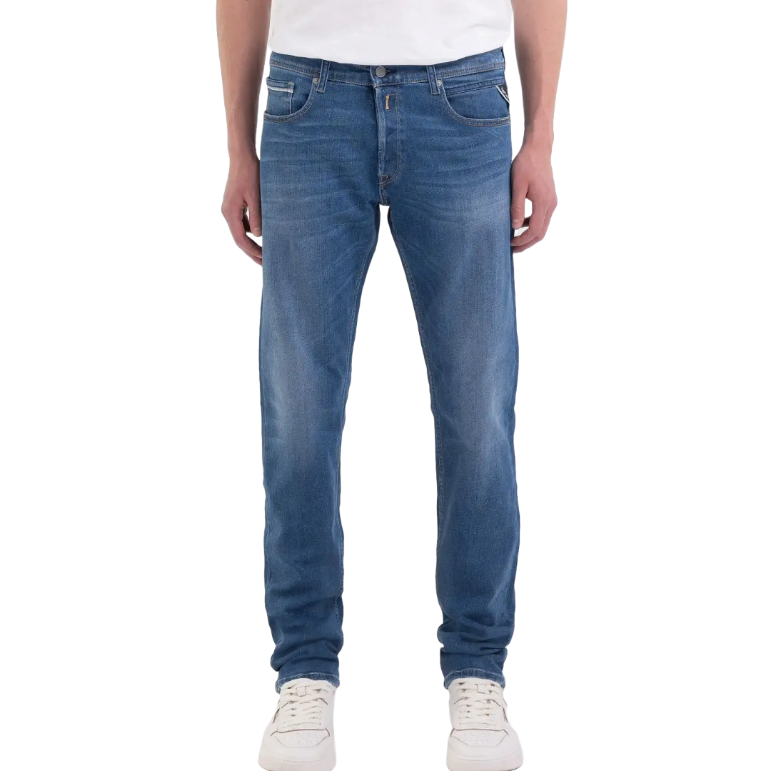 Replay Grover Regular Fit Jeans - Mid Blue