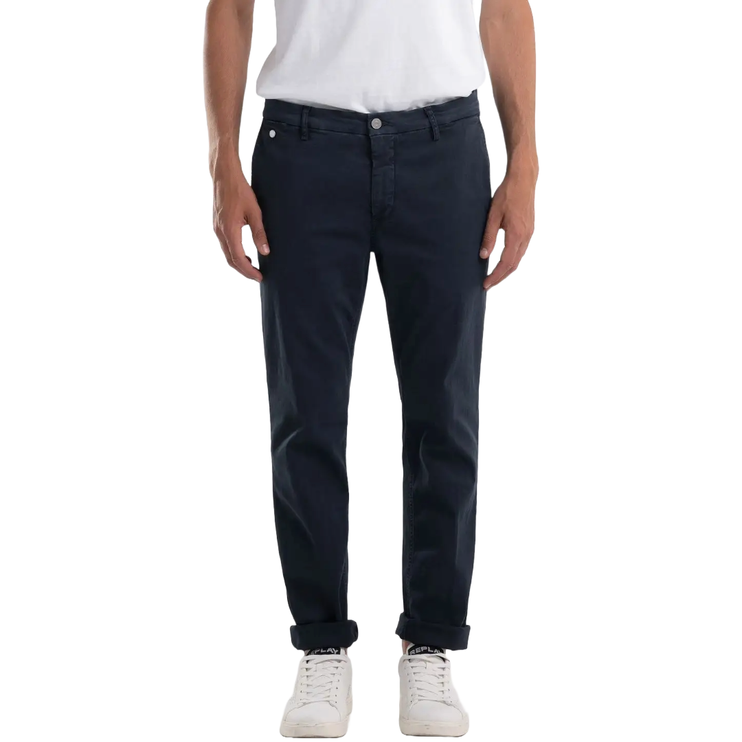 Replay Benni Regular Fit Chinos - Navy