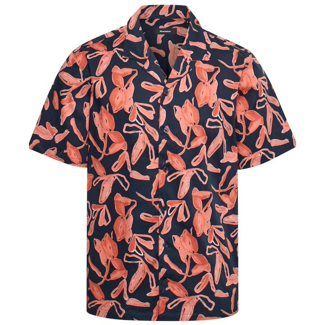 Matinique MAklampo Short Sleeve Print Shirt - Navy