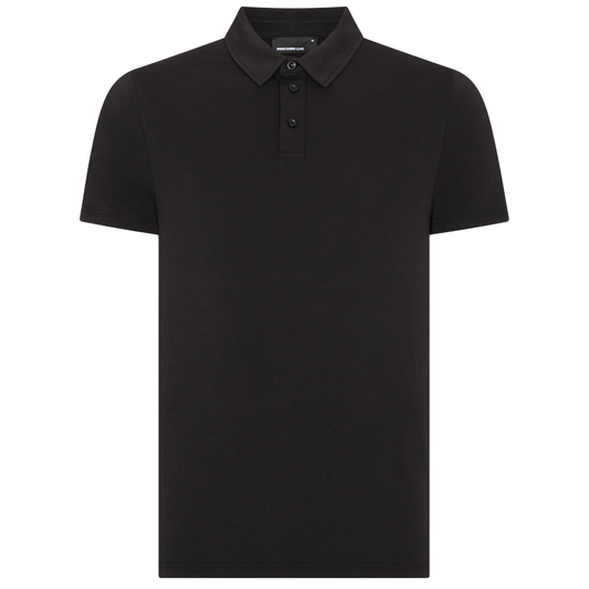 Remus Uomo Tencel-Cotton Polo Shirt - Black