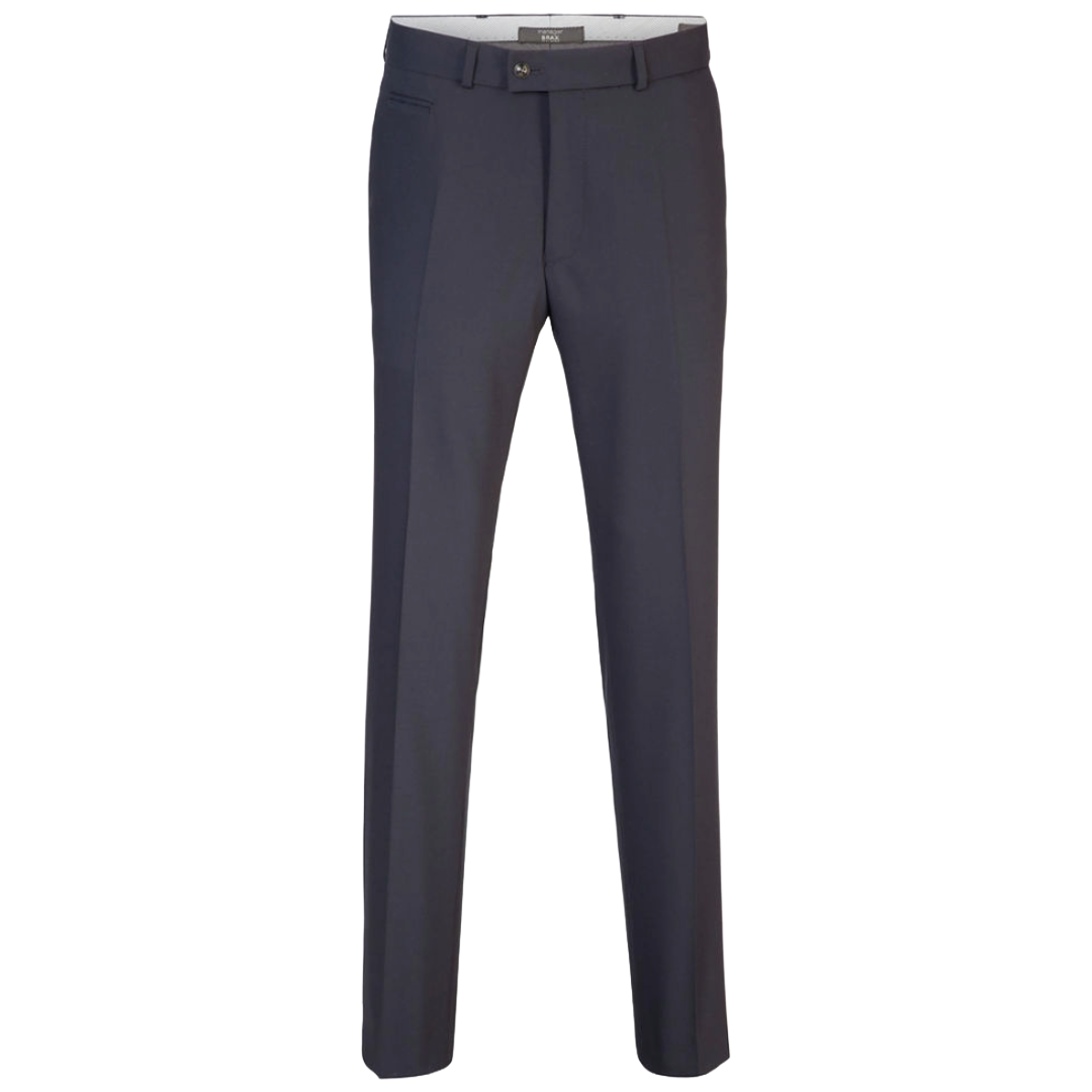 Brax Enrico Wool-Polyester-Stretch Trousers - Navy