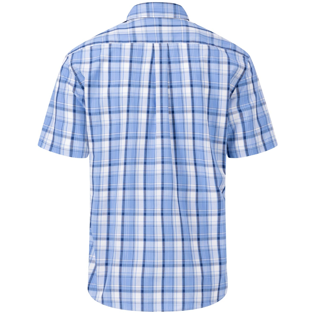 Fynch-Hatton Short Sleeve Check Shirt - Blue