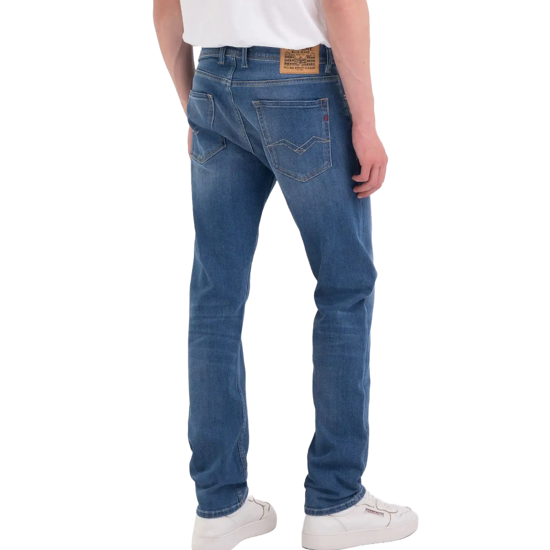 Replay Grover Regular Fit Jeans - Mid Blue